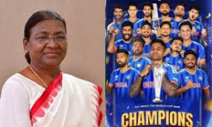  राष्ट्रपति मुर्मू ने टीम इंडिया को आईसीसी पुरुष टी20 विश्व कप जीतने पर बधाई दी