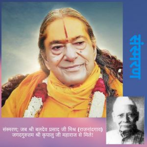  संस्मरण- जब राजनांदगांव के श्री बलदेव प्रसाद मिश्र जी जगद्गुरु श्री कृपालु जी महाराज से मिले