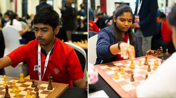 विग्नेश वर्मुला और सारण्या देवी ने एशियाई जूनियर शतरंज मे ओपन और बालिका ब्लिट्ज खिताब जीते विग्नेश वर्मुला और सारण्या देवी ने एशियाई जूनियर शतरंज मे ओपन और बालिका ब्लिट्ज खिताब जीते