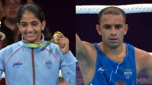 राष्ट्रमंडल खेलों में भारतीय मुक्केबाज पंघाल और नीतू ने स्वर्ण पदक जीते