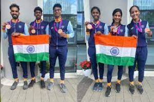 भारतीय महिला और पुरूष टीमों ने रोलर स्केटिंग में कांस्य पदक जीता